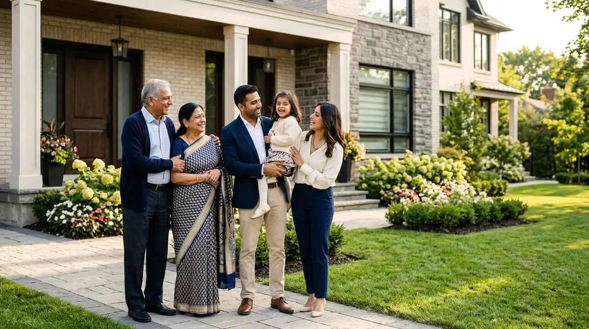 Multi-generational Canadian family protected by DMPG life and Super Visa insurance in Ontario